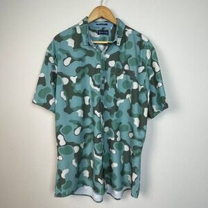 William Murray Golf Camouflage Short Sleeve Button Up Shirt Mens XLarge